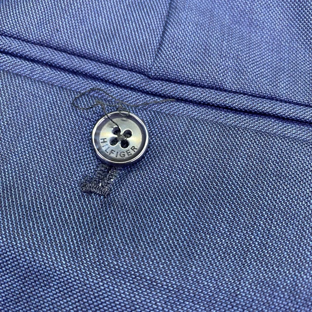 Tommy Hilfiger Mens Blue 100% Wool Dress Pants Flat‎ Front Straight Leg Sz 32